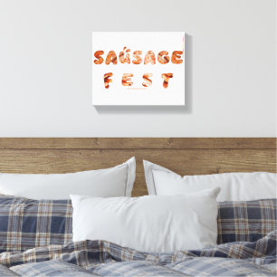 SlipperyJoe's sausage fest words long meat juicy t Canvas Print