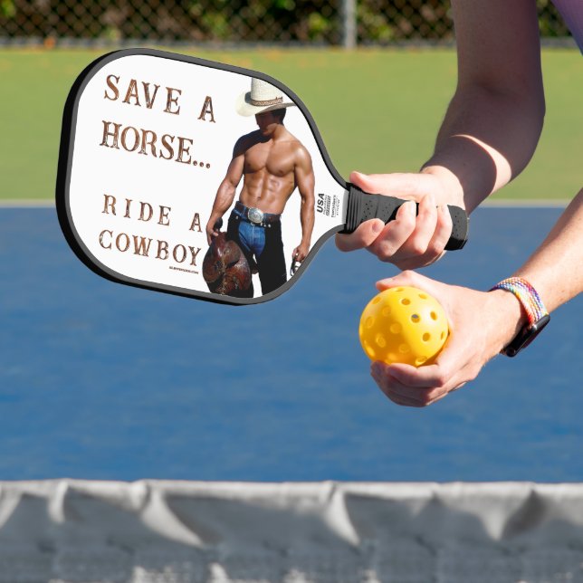 SlipperyJoe's save horse ride straw cowboy hat mus Pickleball Paddle (Insitu)