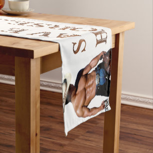 SlipperyJoe's save horse ride straw cowboy hat mus Short Table Runner