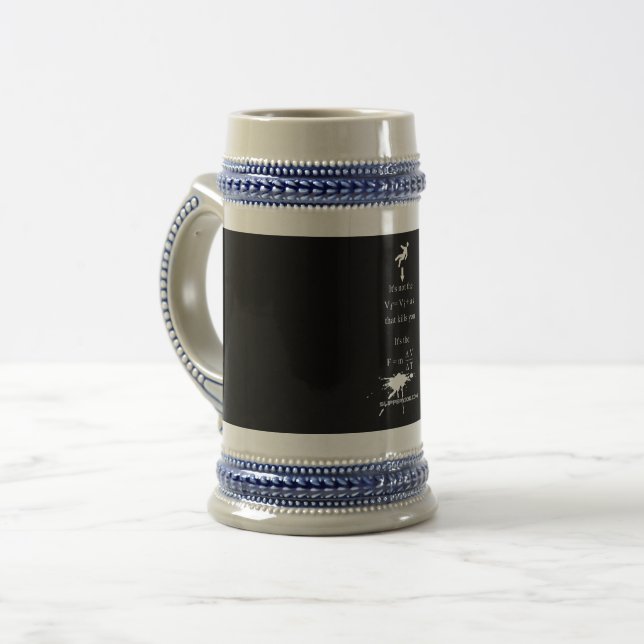 SlipperyJoe's Science math splatter stickman equat Beer Stein (Front Left)