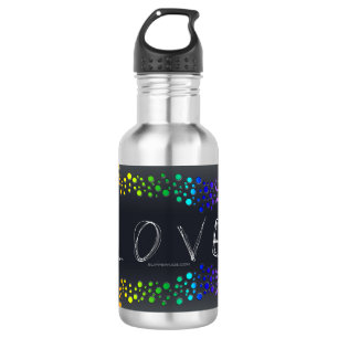 SlipperyJoe's scribbled love word rainbow gradient 532 Ml Water Bottle