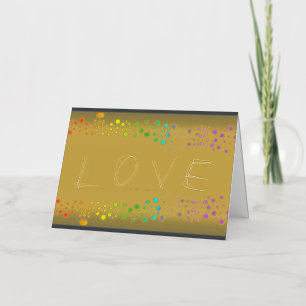 SlipperyJoe's scribbled love word rainbow gradient Foil Greeting Card