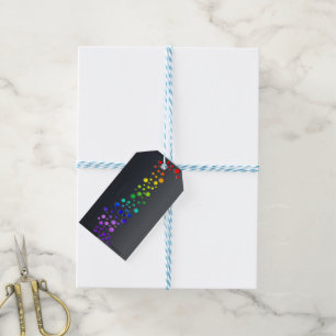 SlipperyJoe's scribbled love word rainbow gradient Gift Tags