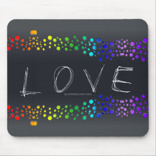 SlipperyJoe's scribbled love word rainbow gradient Mouse Pad