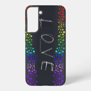 SlipperyJoe's scribbled love word rainbow gradient Samsung Galaxy Case
