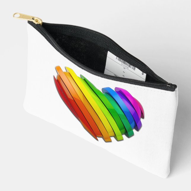 SlipperyJoe's sculptural three‑dimensional heart b Accessory Pouch (Open)