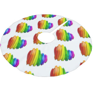 SlipperyJoe's sculptural three‑dimensional heart b Brushed Polyester Tree Skirt
