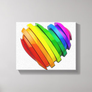 SlipperyJoe's sculptural three‑dimensional heart b Canvas Print