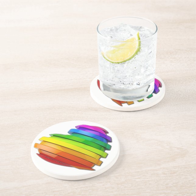 SlipperyJoe's sculptural three‑dimensional heart b Coaster (Side)