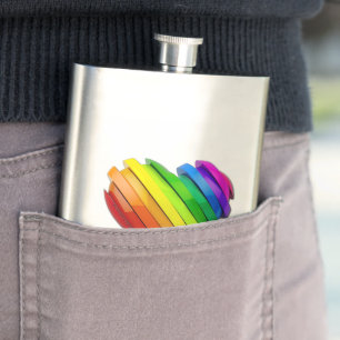 SlipperyJoe's sculptural three‑dimensional heart b Hip Flask