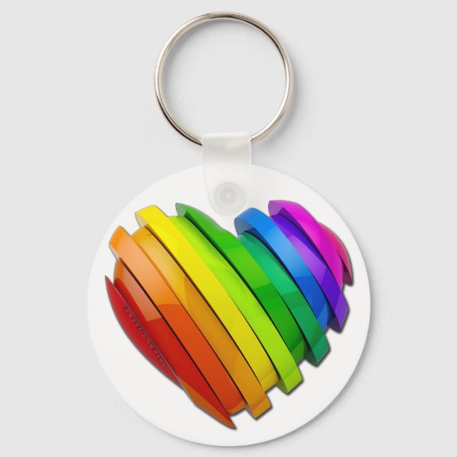 SlipperyJoe's sculptural three‑dimensional heart b Keychain (Front)