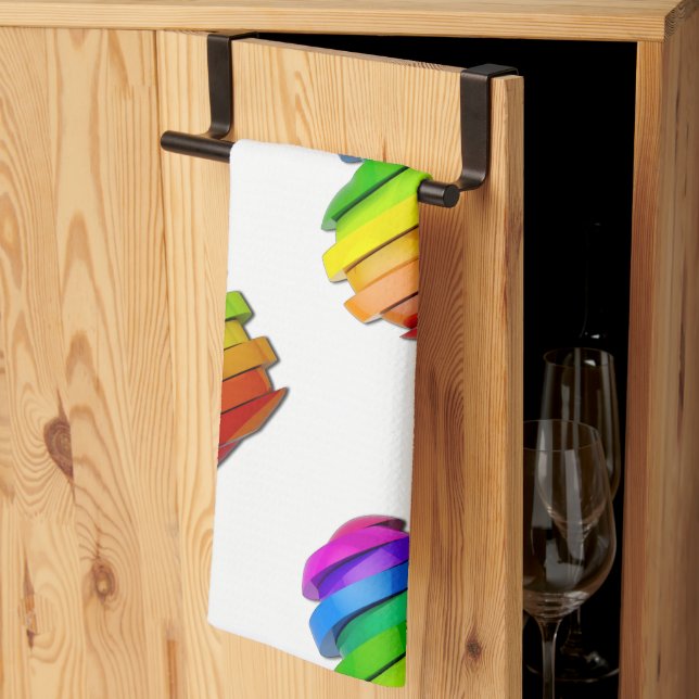 SlipperyJoe's sculptural three‑dimensional heart b Kitchen Towel (Thirds Fold)