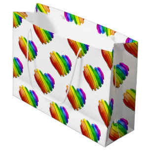 SlipperyJoe's sculptural three‑dimensional heart b Large Gift Bag