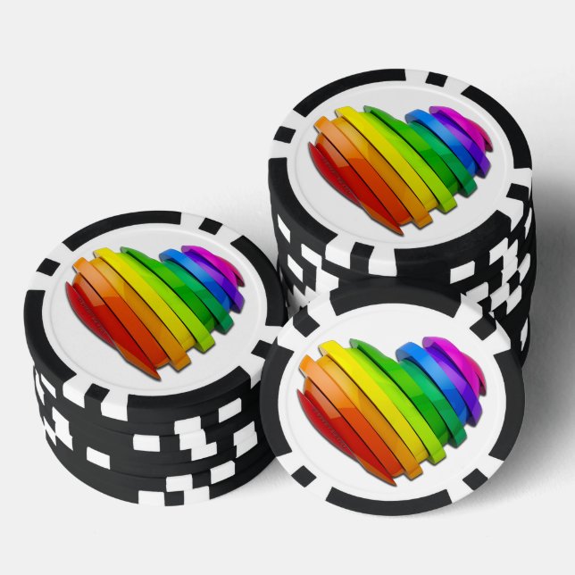 SlipperyJoe's sculptural three‑dimensional heart b Poker Chips (Stack)