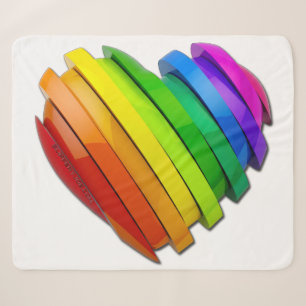 SlipperyJoe's sculptural three‑dimensional heart b Sherpa Blanket