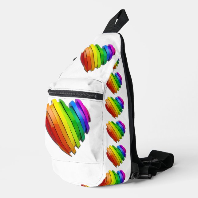 SlipperyJoe's sculptural three‑dimensional heart b Sling Bag (Right Corner)