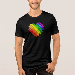 SlipperyJoe's sculptural three‑dimensional heart b Tri-Blend Shirt