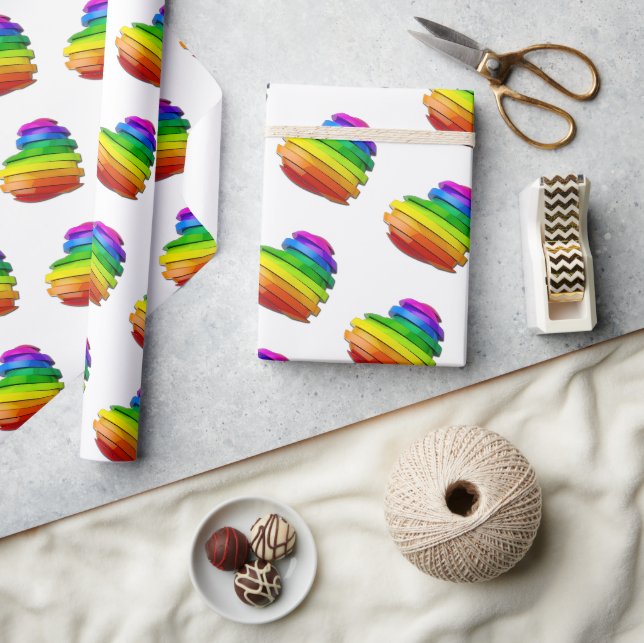 SlipperyJoe's sculptural three‑dimensional heart b Wrapping Paper (Crafts)