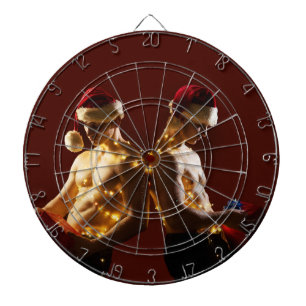 SlipperyJoe's shirtless men back-to-back Christmas Dartboard