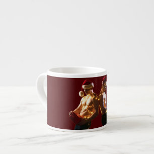 SlipperyJoe's shirtless men back-to-back Christmas Espresso Cup