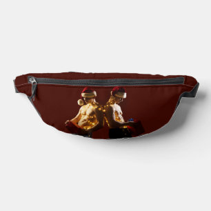 SlipperyJoe's shirtless men back-to-back Christmas Fanny Pack
