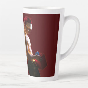 SlipperyJoe's shirtless men back-to-back Christmas Latte Mug