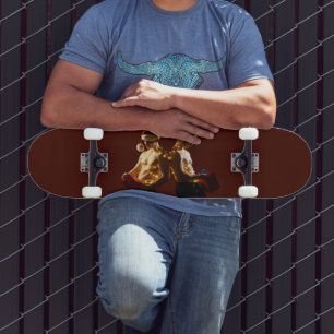 SlipperyJoe's shirtless men back-to-back Christmas Skateboard
