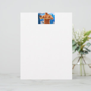 SlipperyJoe's shirtless muscular man abs chest sho Letterhead