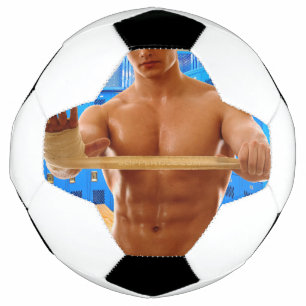 SlipperyJoe's shirtless muscular man abs chest sho Soccer Ball