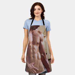 SlipperyJoe's shirtless muscular man torso sixpack Apron