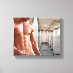SlipperyJoe's shirtless muscular man torso sixpack Canvas Print