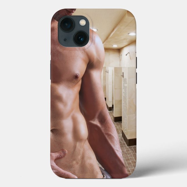 SlipperyJoe's shirtless muscular man torso sixpack Case-Mate iPhone Case (Back)