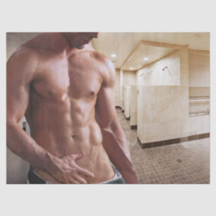 SlipperyJoe's shirtless muscular man torso sixpack Tissue Paper