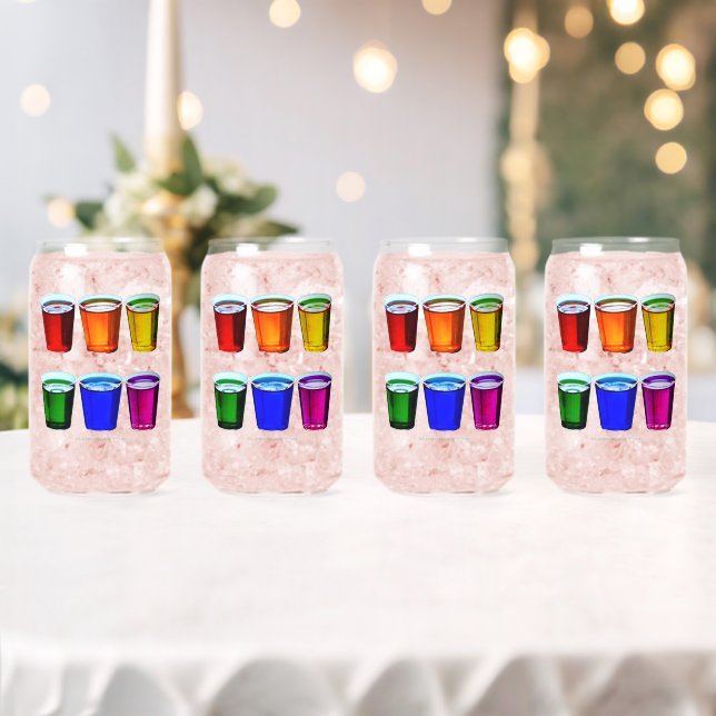 SlipperyJoe's shot glasses liquid pride colors cel (Insitu (Mariage))