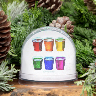 SlipperyJoe's shot glasses liquid pride colors cel Snowglobe