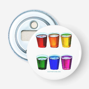 SlipperyJoe's shot glasses six cups arranged horiz Bottle Opener