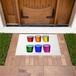 SlipperyJoe's shot glasses six cups arranged horiz Doormat