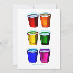 SlipperyJoe's shot glasses six cups arranged horiz Holiday Card