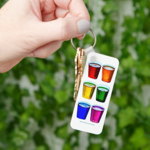 SlipperyJoe's shot glasses six cups arranged horiz Keychain