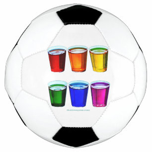 SlipperyJoe's shot glasses six cups arranged horiz Soccer Ball
