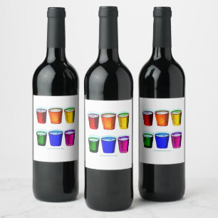 SlipperyJoe's shot glasses six cups arranged horiz Wine Label