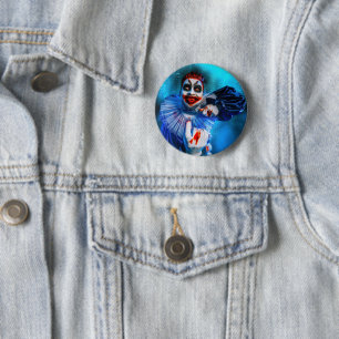 SlipperyJoe's sinister Halloween clown figure smea 2 Inch Round Button