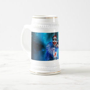 SlipperyJoe's sinister Halloween clown figure smea Beer Stein