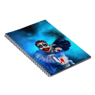 SlipperyJoe's sinister Halloween clown figure smea Notebook