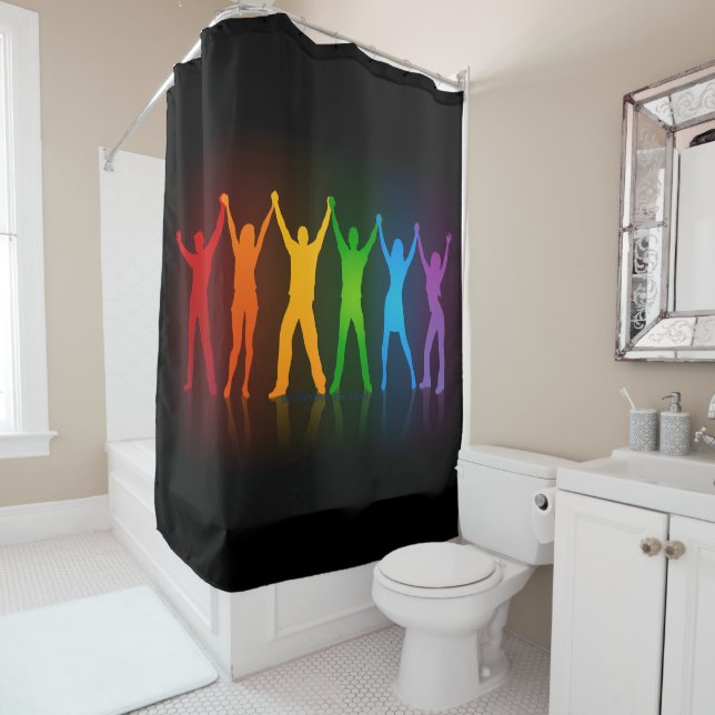 Slipperyjoe's six standing silhouettes arms raised (In Situ)