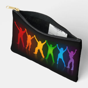 Slipperyjoe's six standing silhouettes arms raised accessory pouch