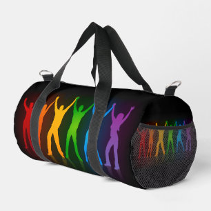 Slipperyjoe's six standing silhouettes arms raised duffle bag