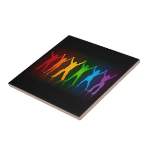 Slipperyjoe's six standing silhouettes arms raised tile