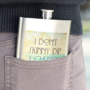 SlipperyJoe's Skinny Dip beach water vintage Chunk Hip Flask