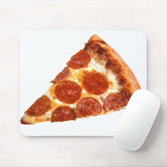 SlipperyJoe's Sliced Pizza pepperoni cheese delici Mouse Pad (With Mouse)